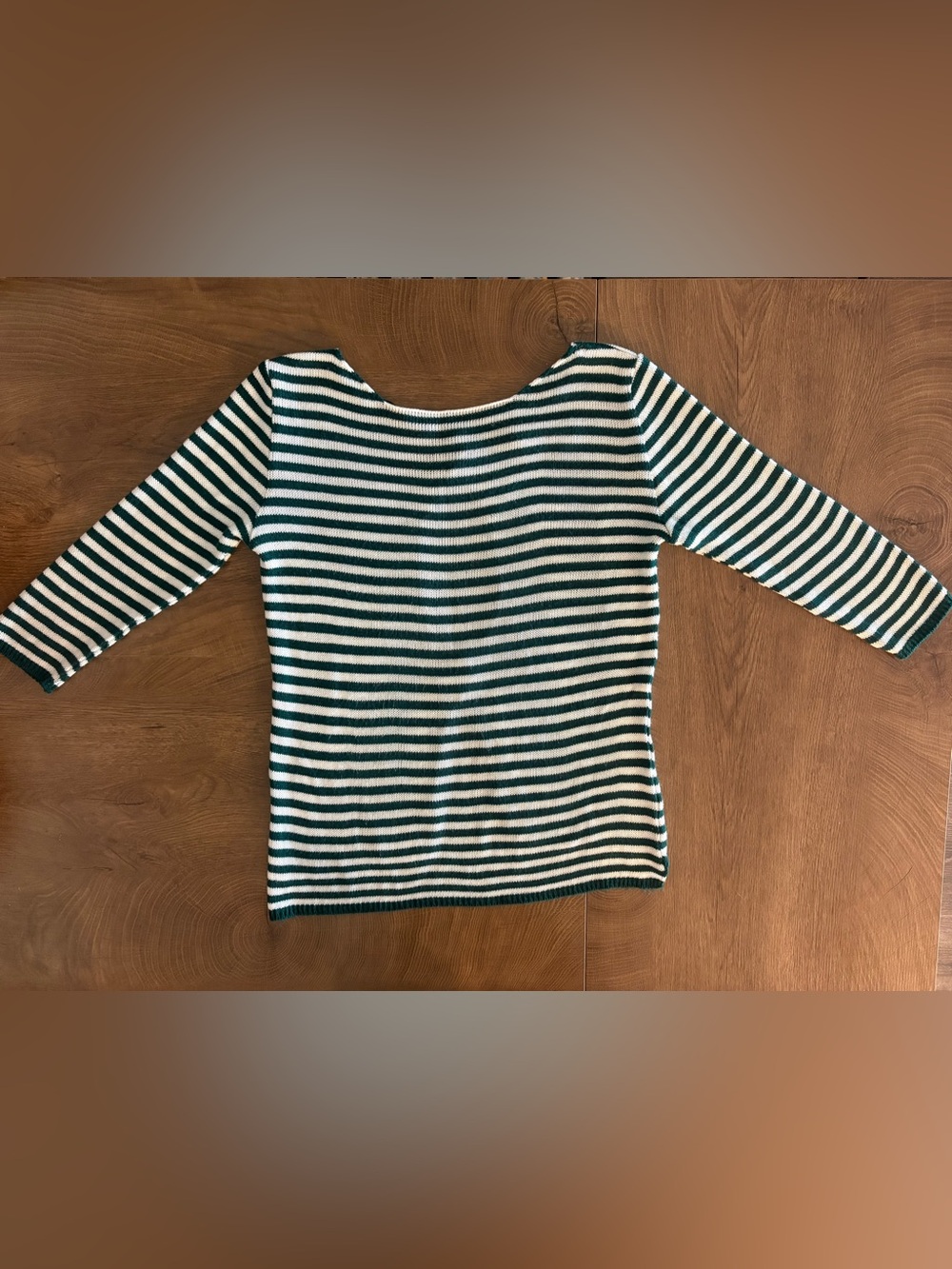 Zara Knit Striped Scoop-Neck Open Back Sweater